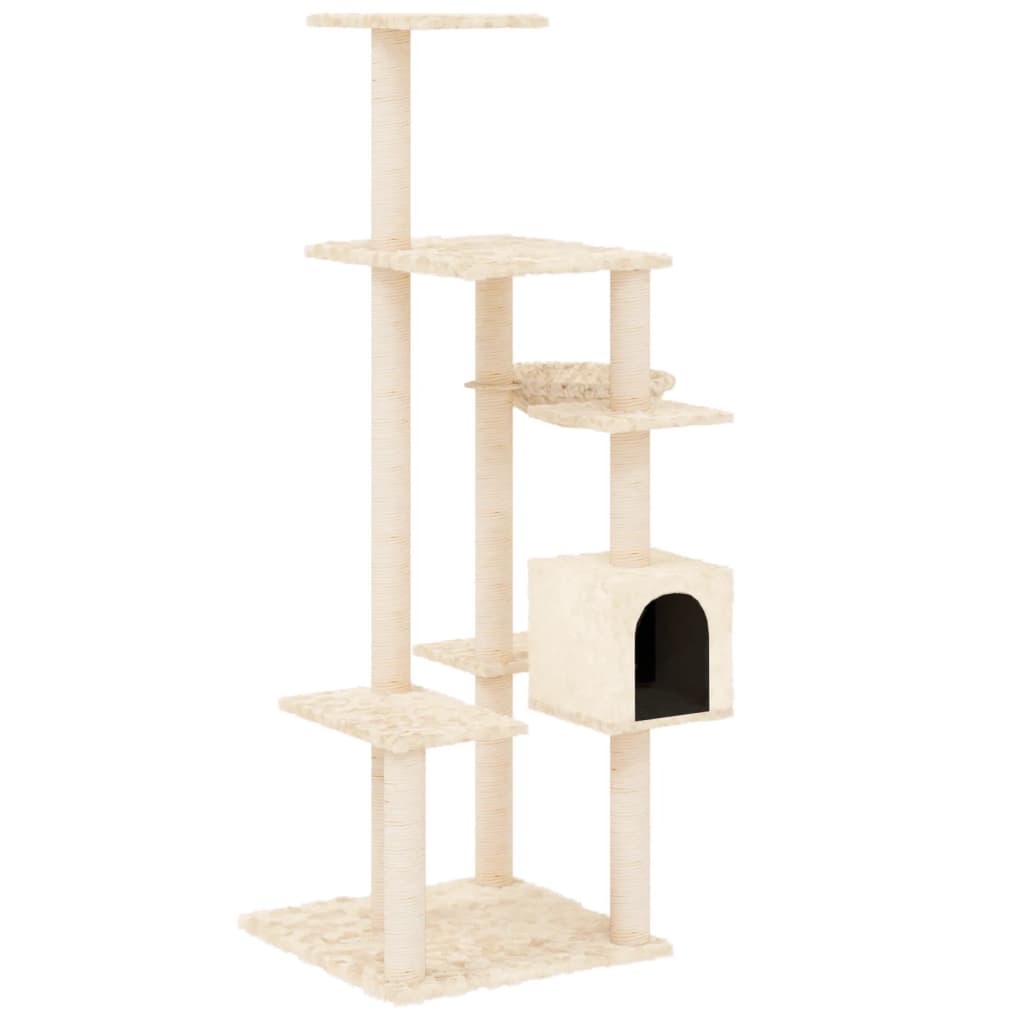 Scratching post with sisal scratching posts cream 142 cm