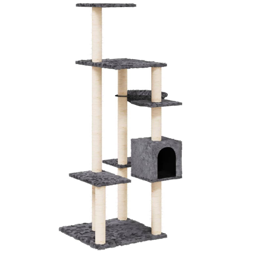 Scratching post with sisal scratching posts dark gray 142 cm