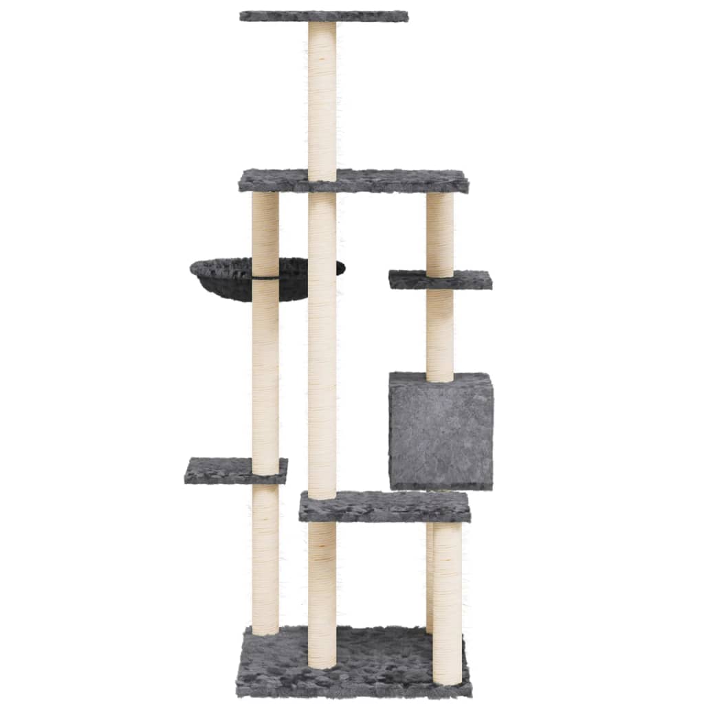 Scratching post with sisal scratching posts dark gray 142 cm