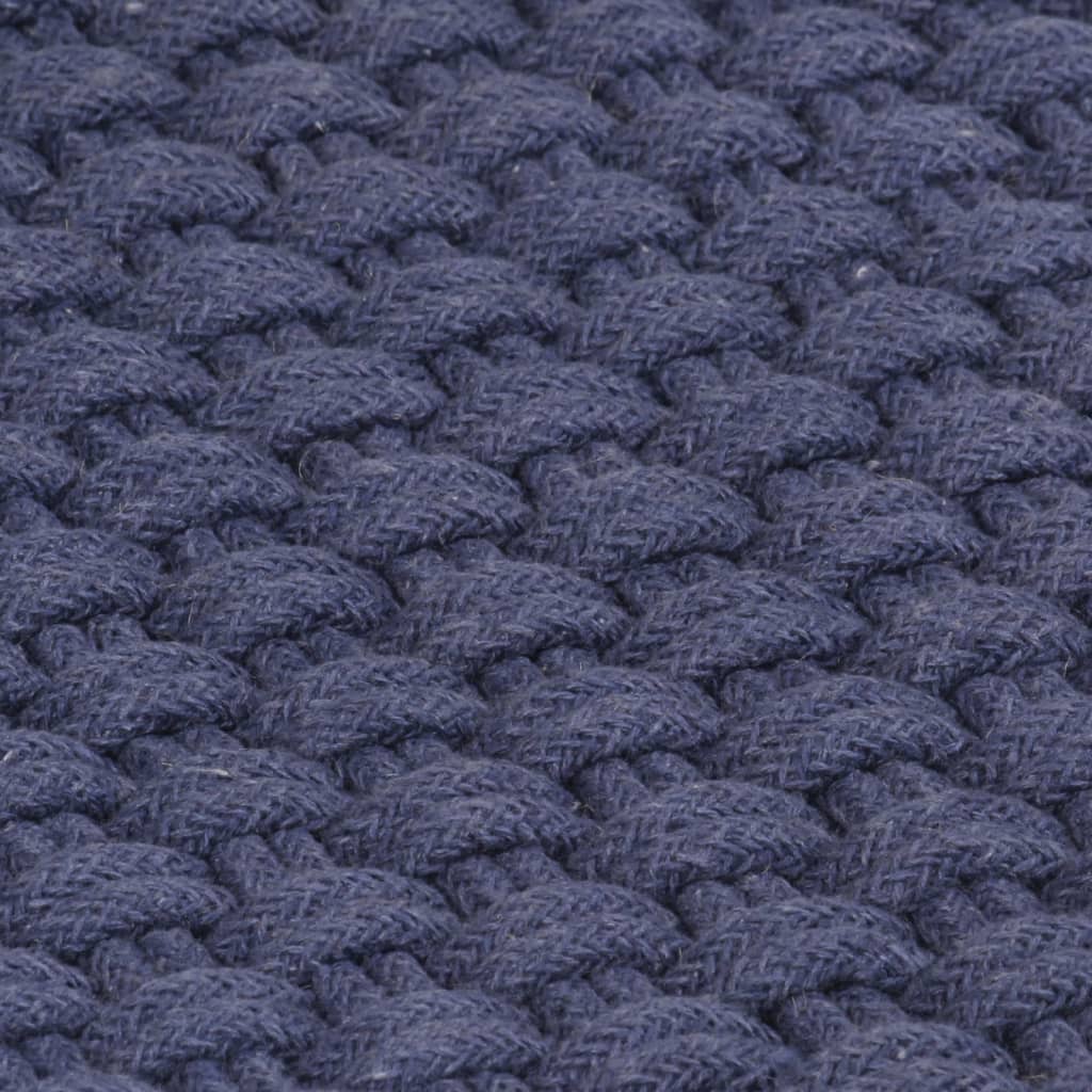 Teppich Rechteckig Marineblau 80x160 cm Baumwolle
