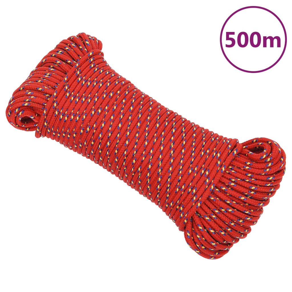 Boat rope red 4 mm 500 m polypropylene
