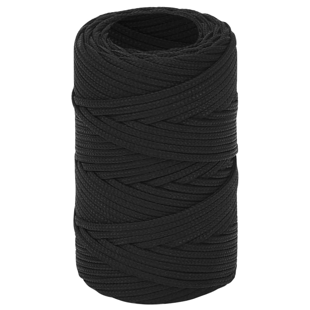 Boat rope black 2 mm 25 m polypropylene