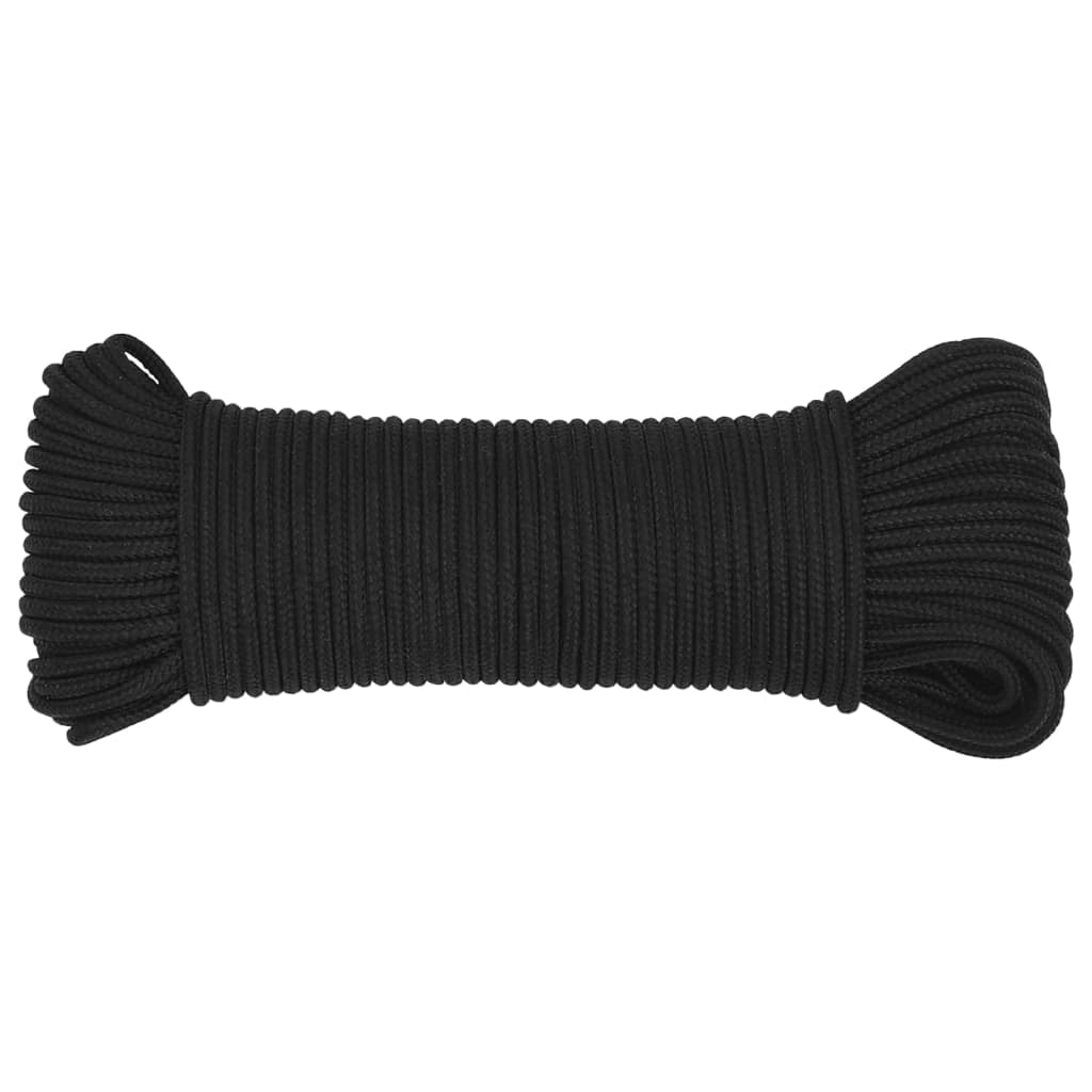 Boat rope black 3 mm 50 m polypropylene