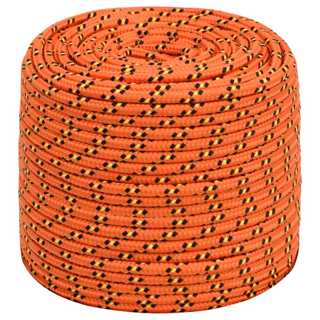 Boat rope orange 10 mm 25 m polypropylene