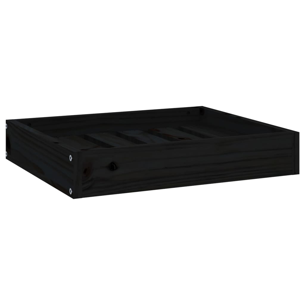 Dog bed black 51.5x44x9 cm solid pine wood
