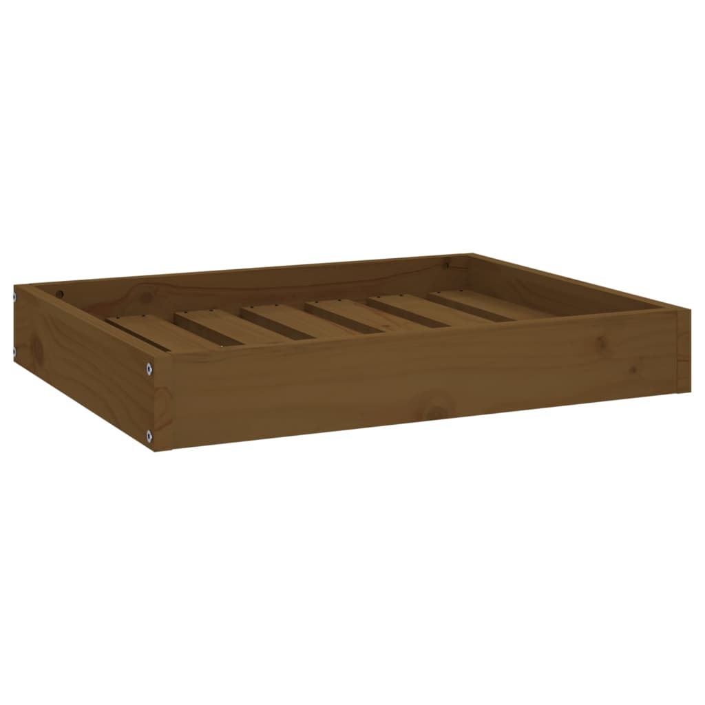 Dog bed honey brown 61.5x49x9 cm solid pine wood