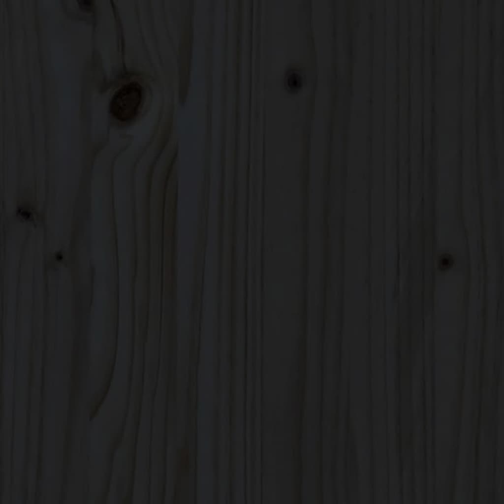 Hundebett Schwarz 61,5x49x9 cm Massivholz Kiefer
