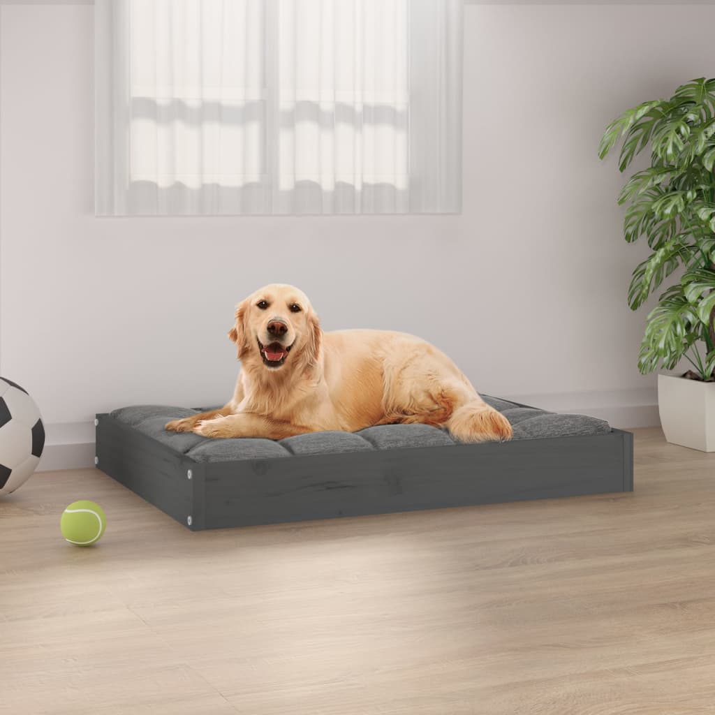 Dog bed gray 71.5x54x9 cm solid pine wood