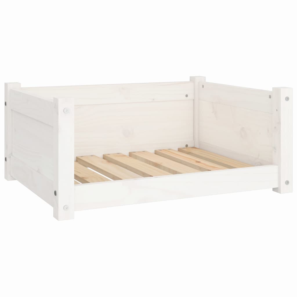 Dog bed white 65.5x50.5x28 cm solid pine wood