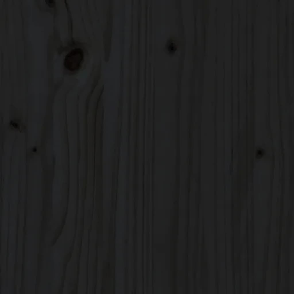 Hundebett Schwarz 105,5x75,5x28 cm Massivholz Kiefer