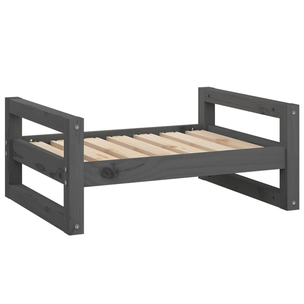 Dog bed gray 65.5x50.5x28 cm solid pine wood