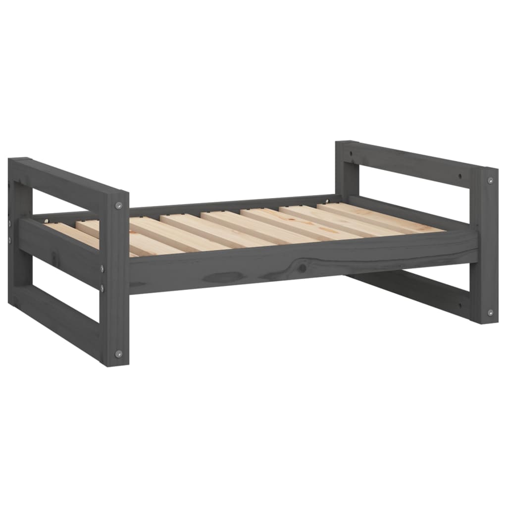 Dog bed gray 75.5x55.5x28 cm solid pine wood