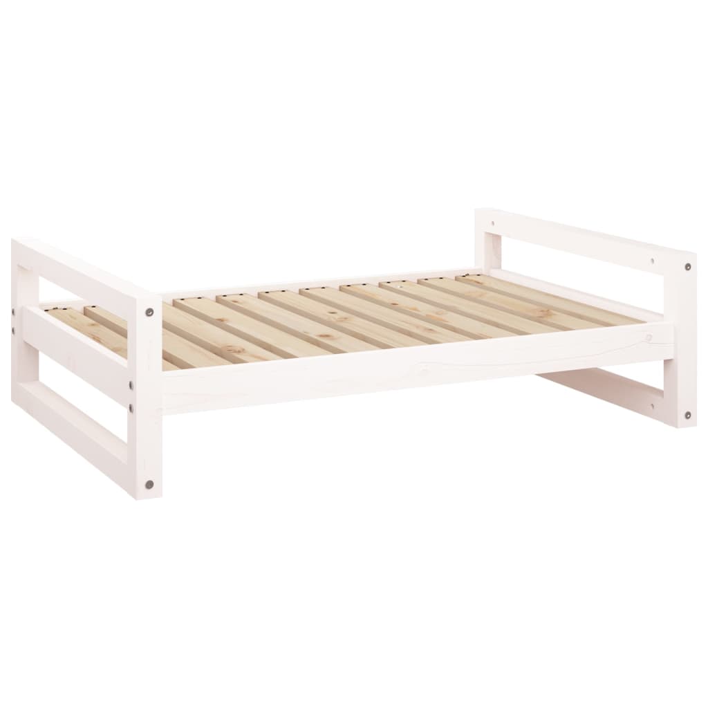 Dog bed white 95.5x65.5x28 cm solid pine wood
