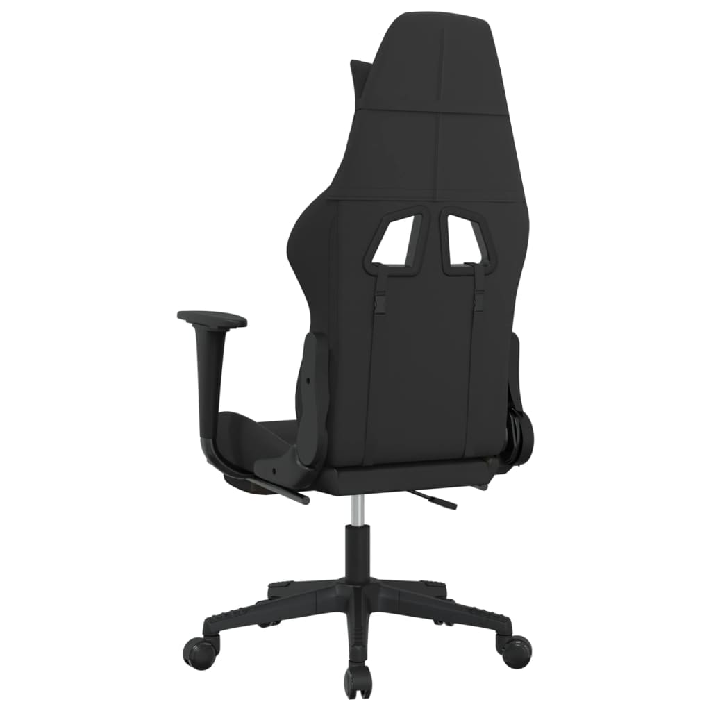 Gaming-Stuhl mit Massage & Fußstütze Schwarz und Taupe Stoff