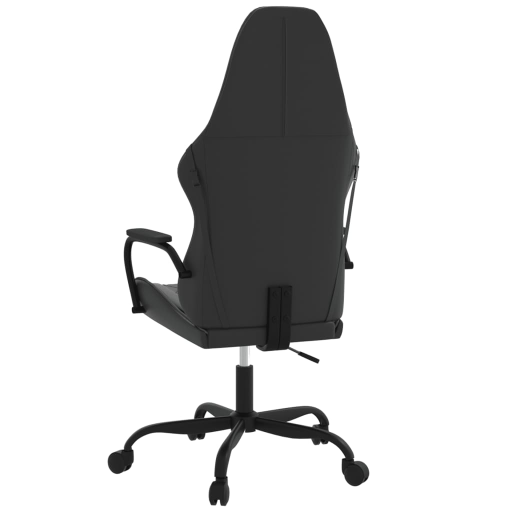 Gaming chair with massage function black and gray faux leather