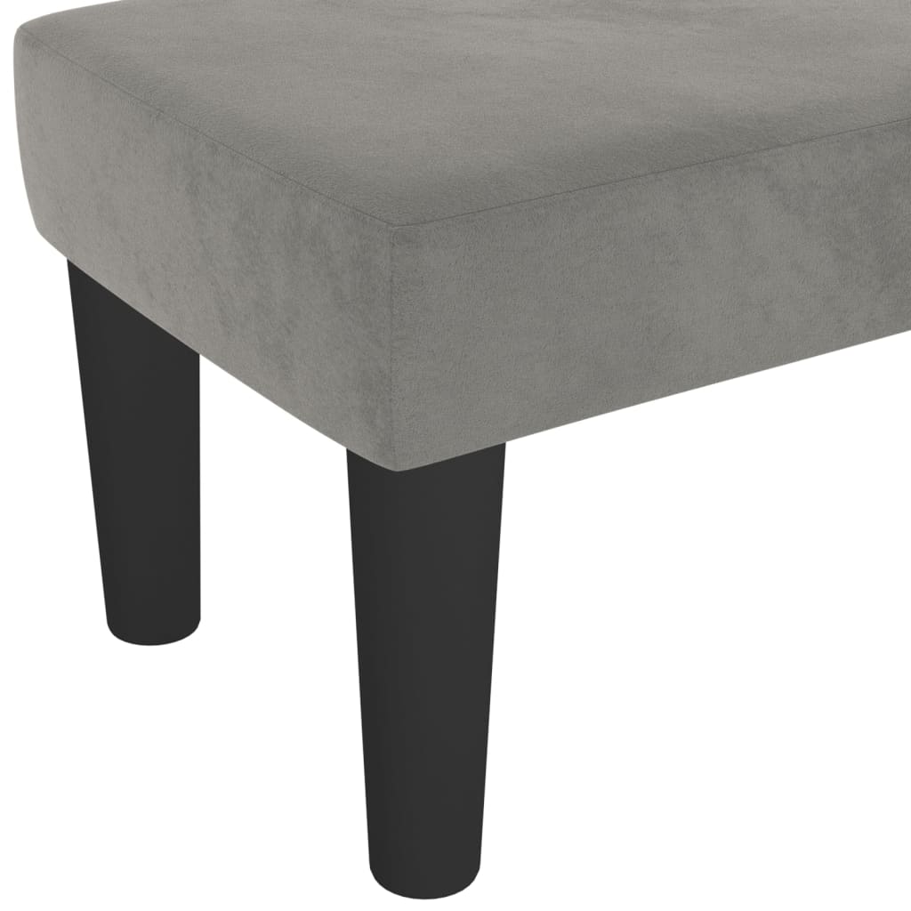 Bench light gray 100x30x30 cm velvet
