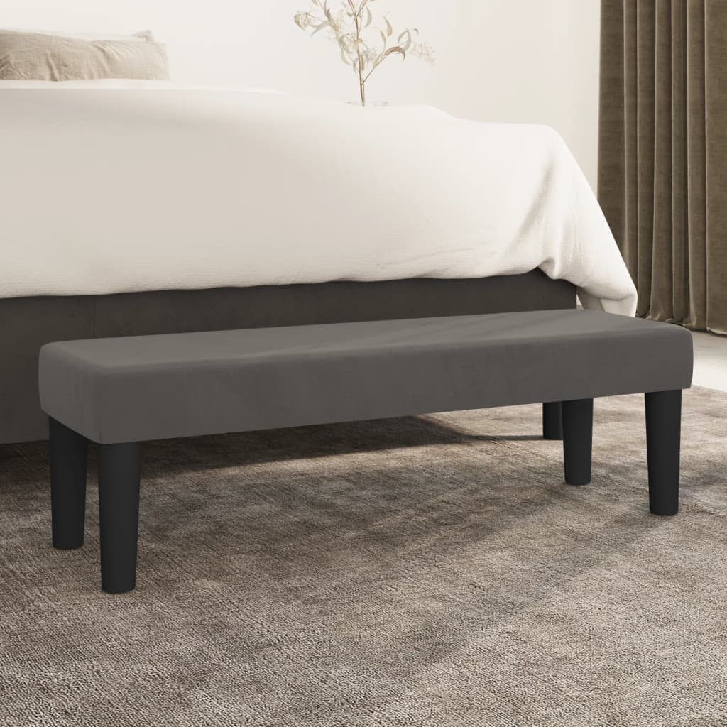 Bench dark gray 100x30x30 cm velvet