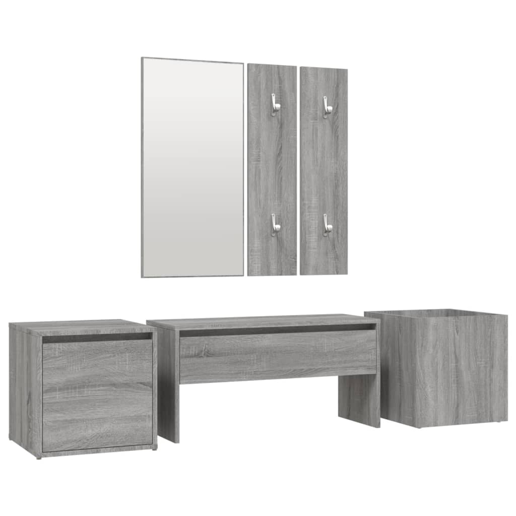 Hallway furniture set gray Sonoma wood material