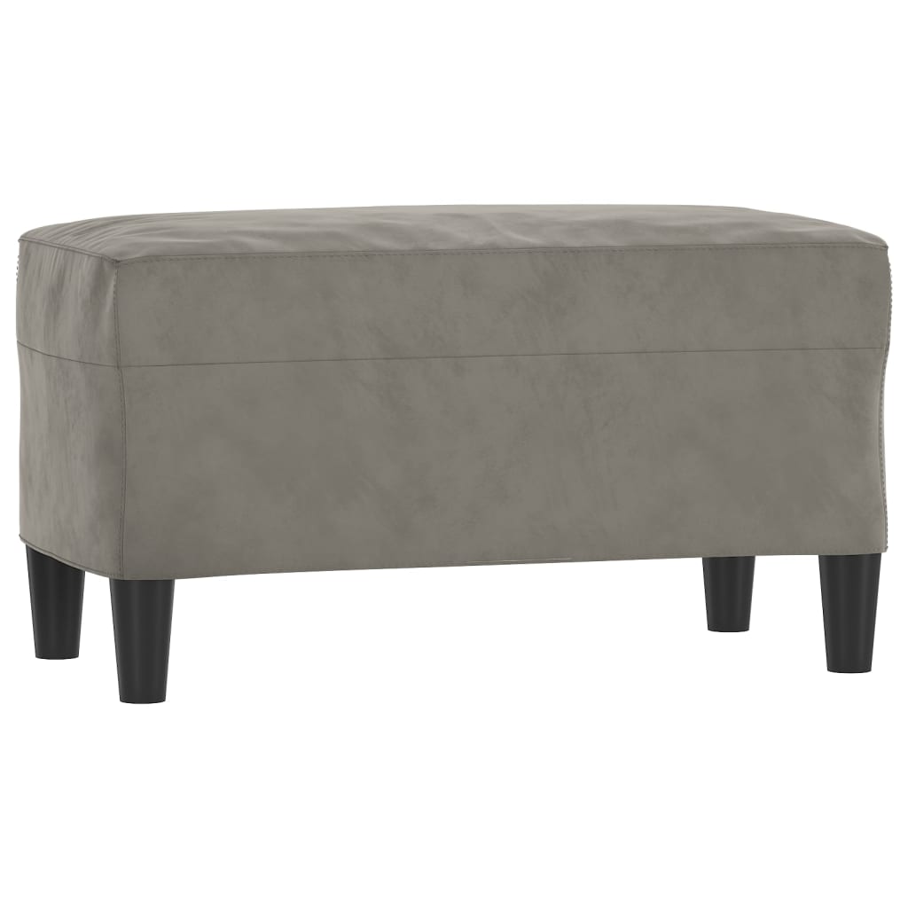 Bench light gray 70x35x41 cm velvet