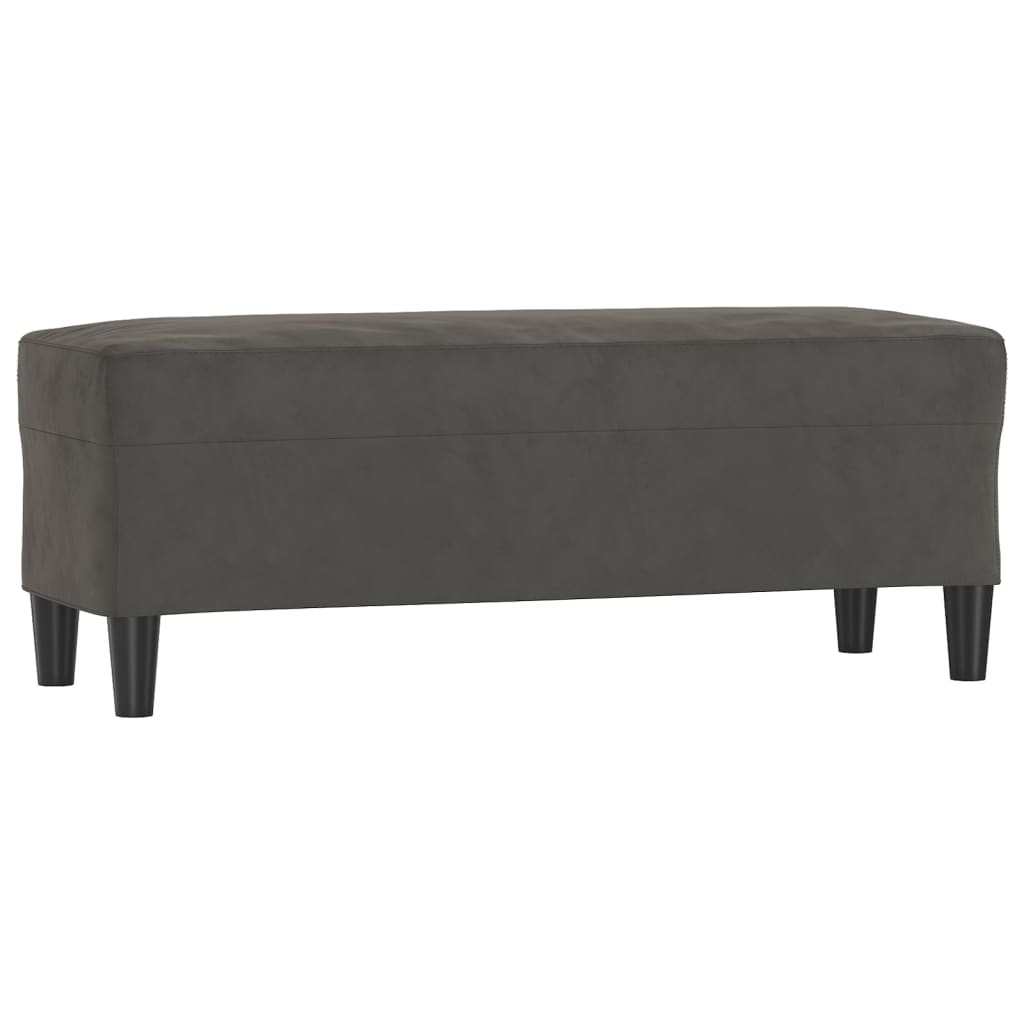 Bench dark gray 100x35x41 cm velvet