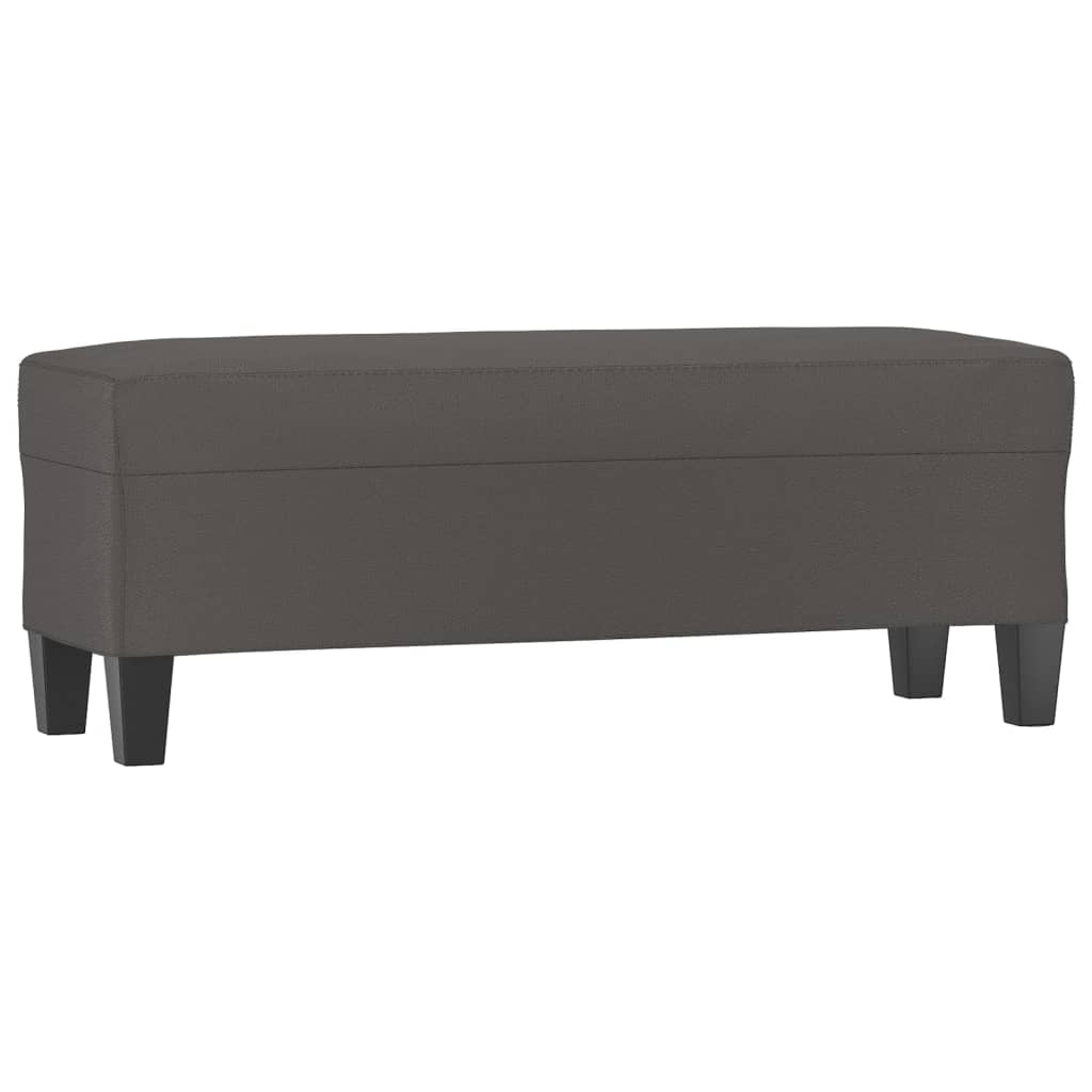 Bench gray 100x35x41 cm artificial leather