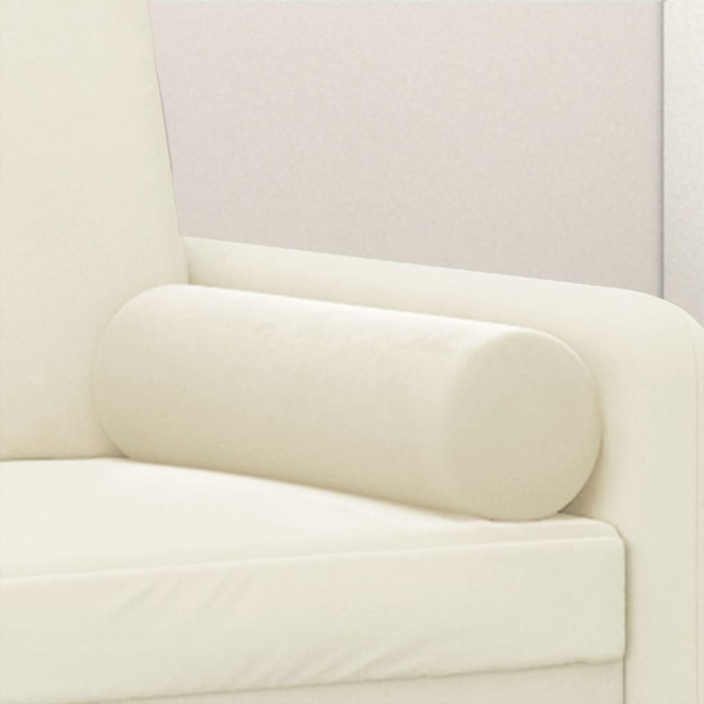 Decorative cushions 2 pieces cream Ø15x50 cm velvet