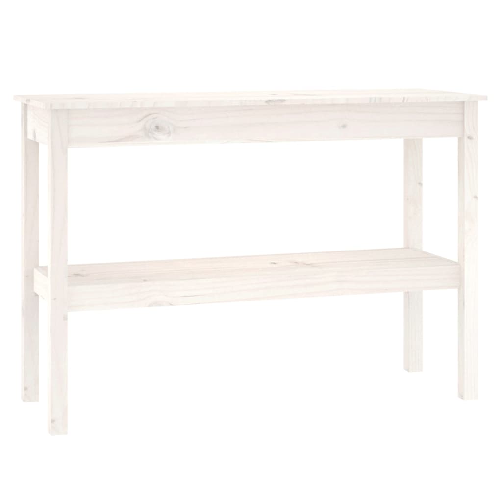 Console table white 110x40x75 cm solid pine wood
