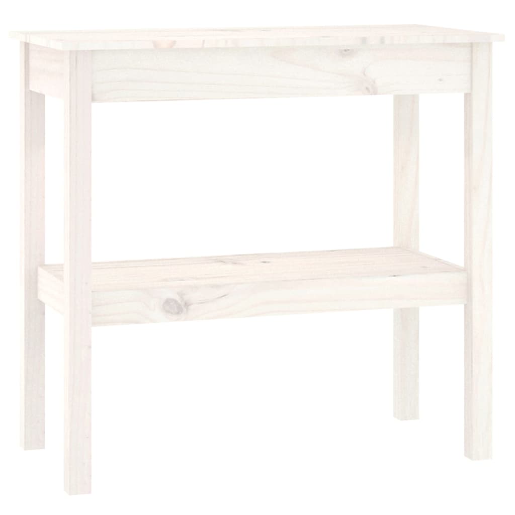 Console table white 80x40x75 cm solid pine wood