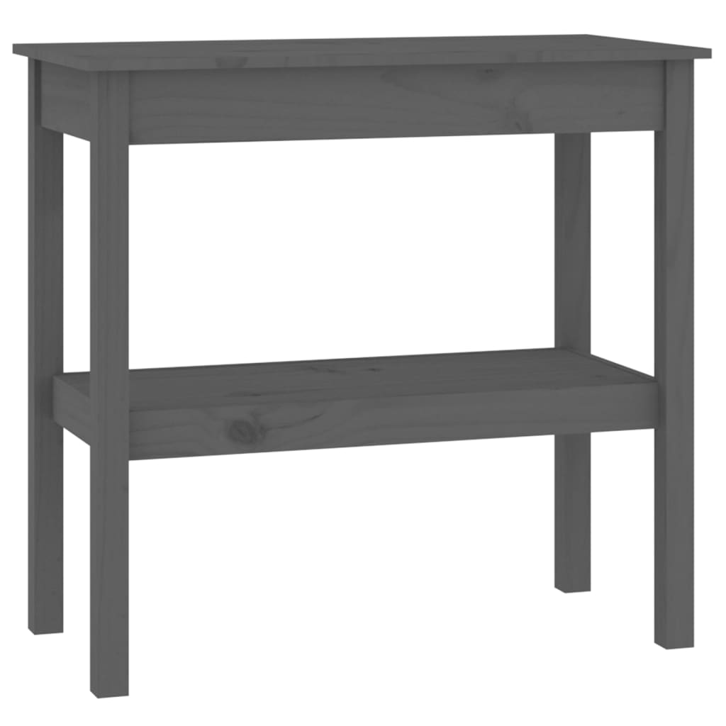 Console table gray 80x40x75 cm solid pine wood