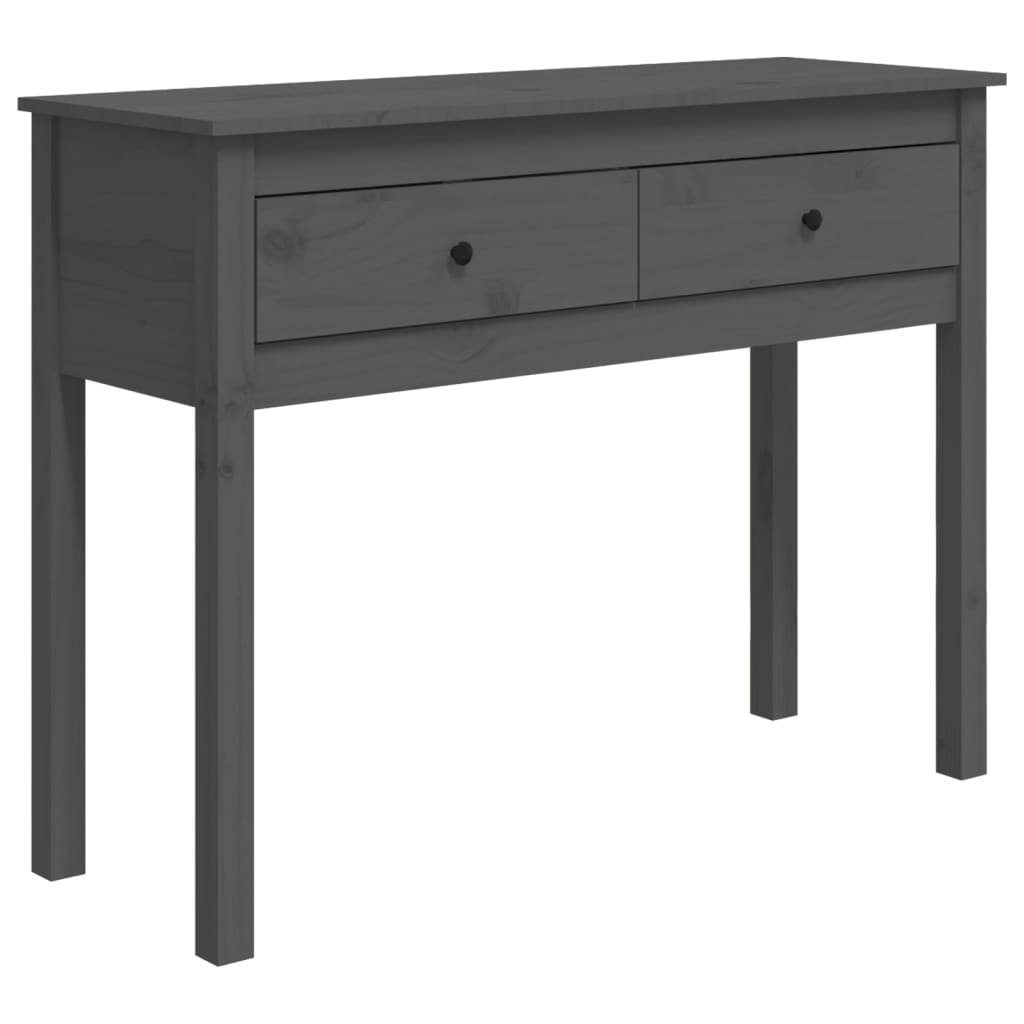 Console table gray 100x35x75 cm solid pine wood