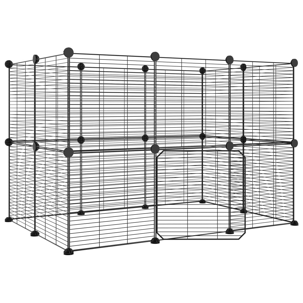 20 pcs. Pet Cage with Door Black 35x35 cm Steel