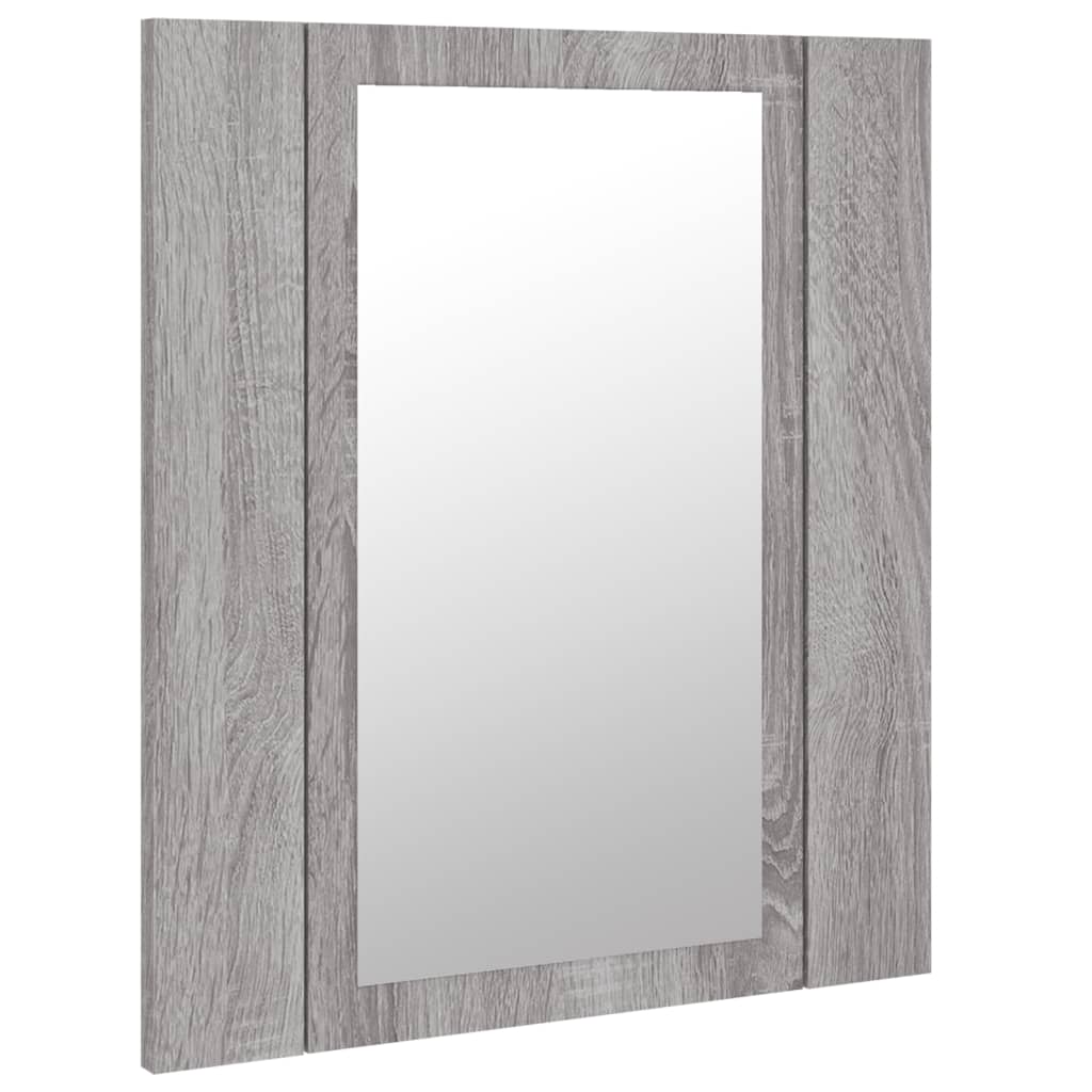 LED mirror cabinet gray Sonoma 40x12x45 cm made of wood