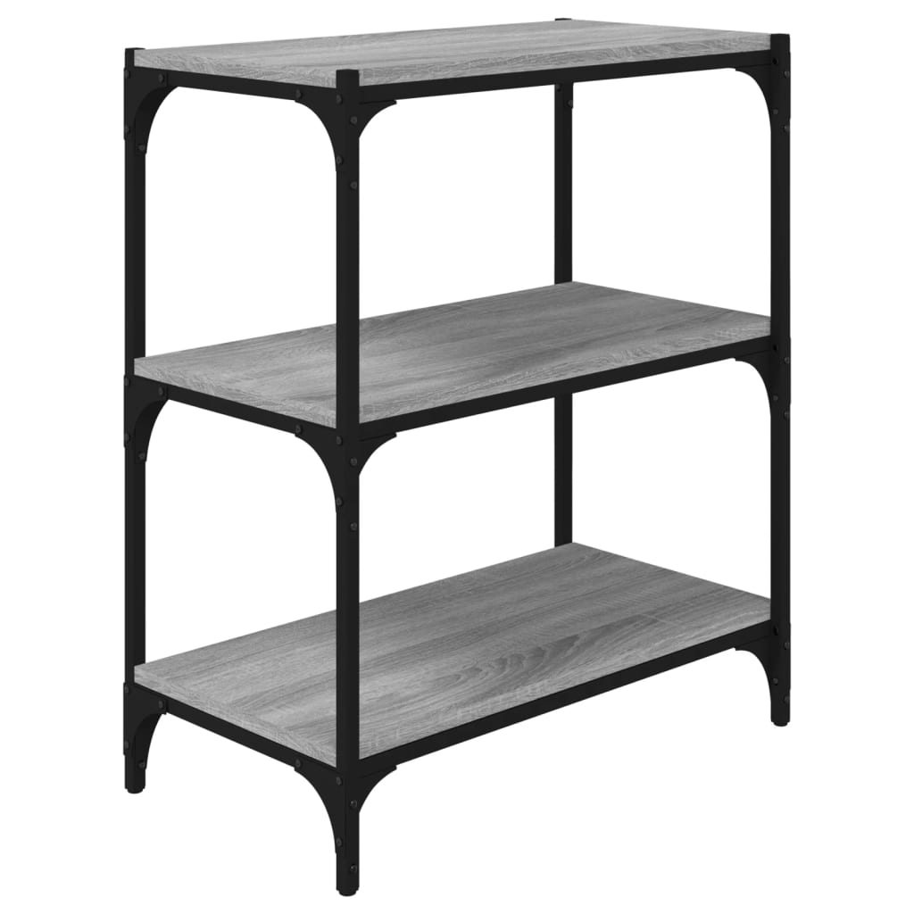 Bookcase Gray Sonoma 60x33x70.5 cm made of wood and steel