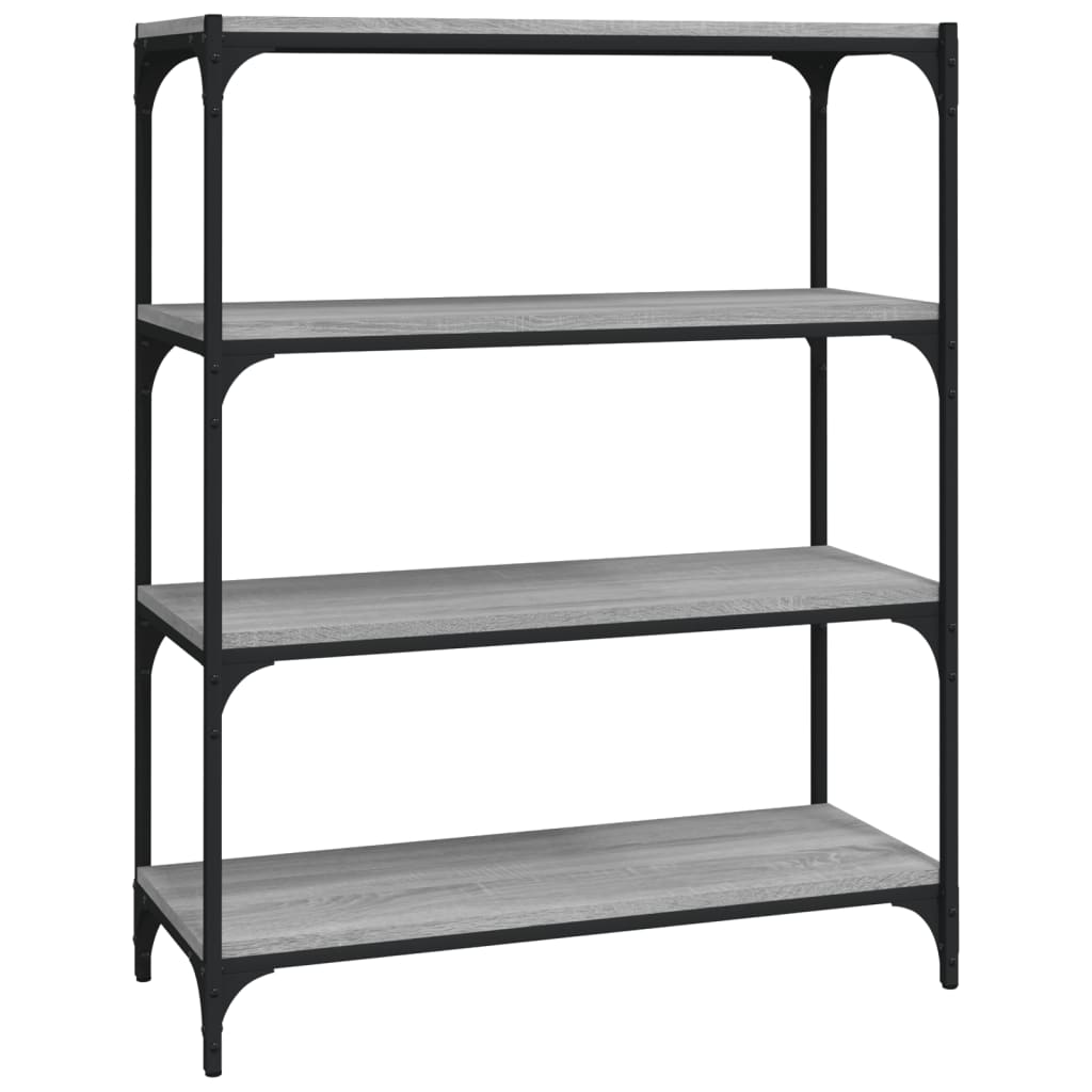 Bookcase Gray Sonoma 80x33x100 cm made of wood and steel