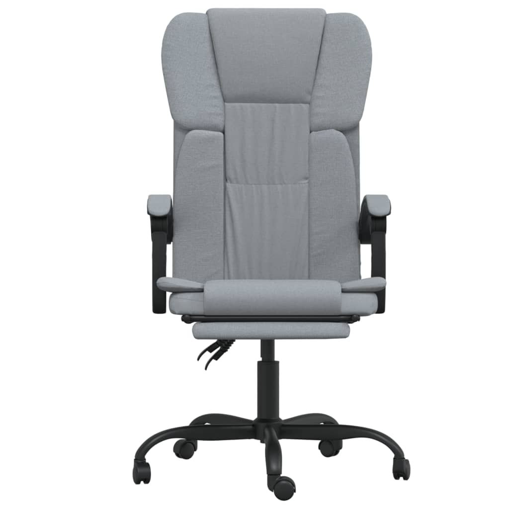 Office chair with reclining function light gray fabric