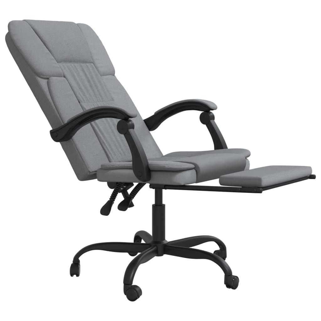 Office chair with reclining function light gray fabric