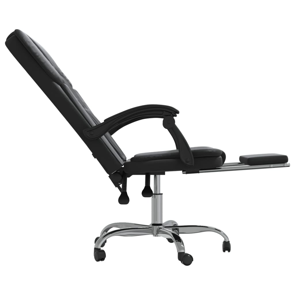 Office chair with reclining function black faux leather