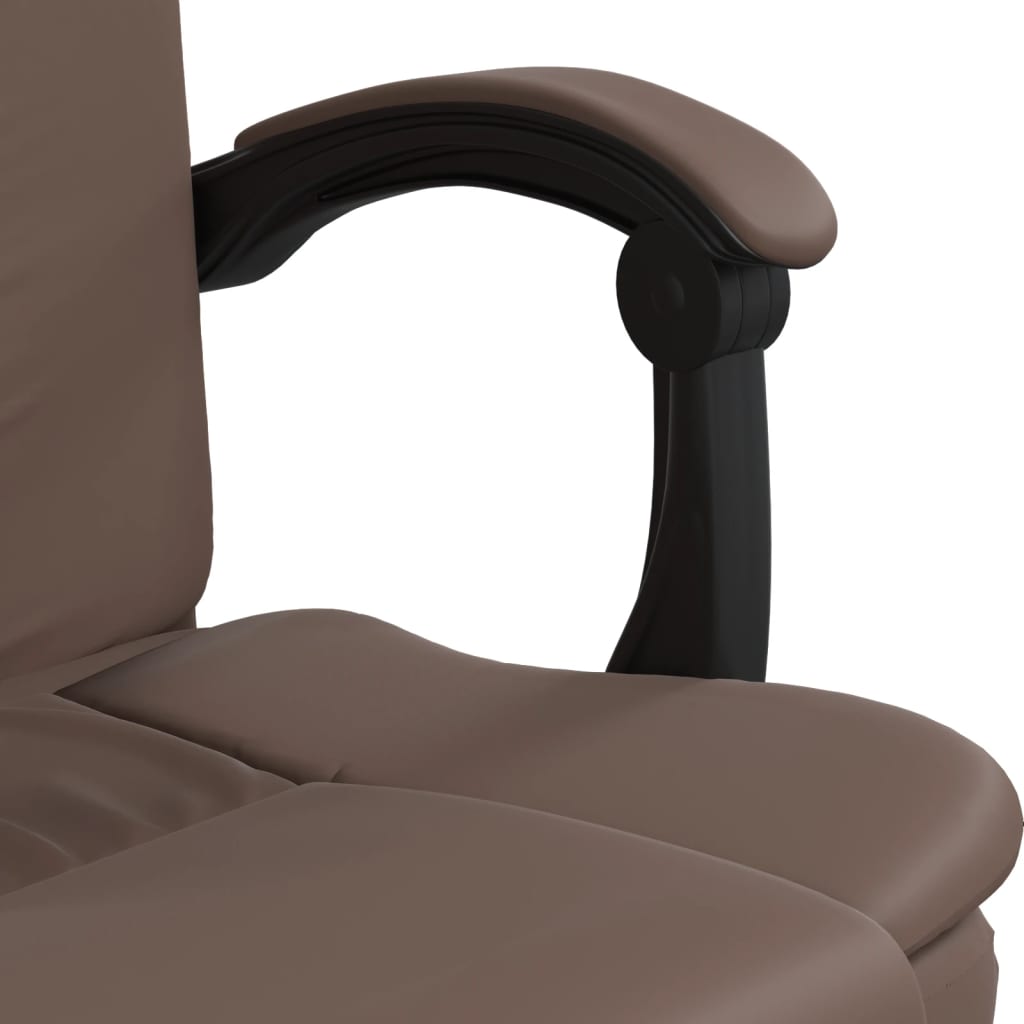 Office chair with reclining function brown faux leather