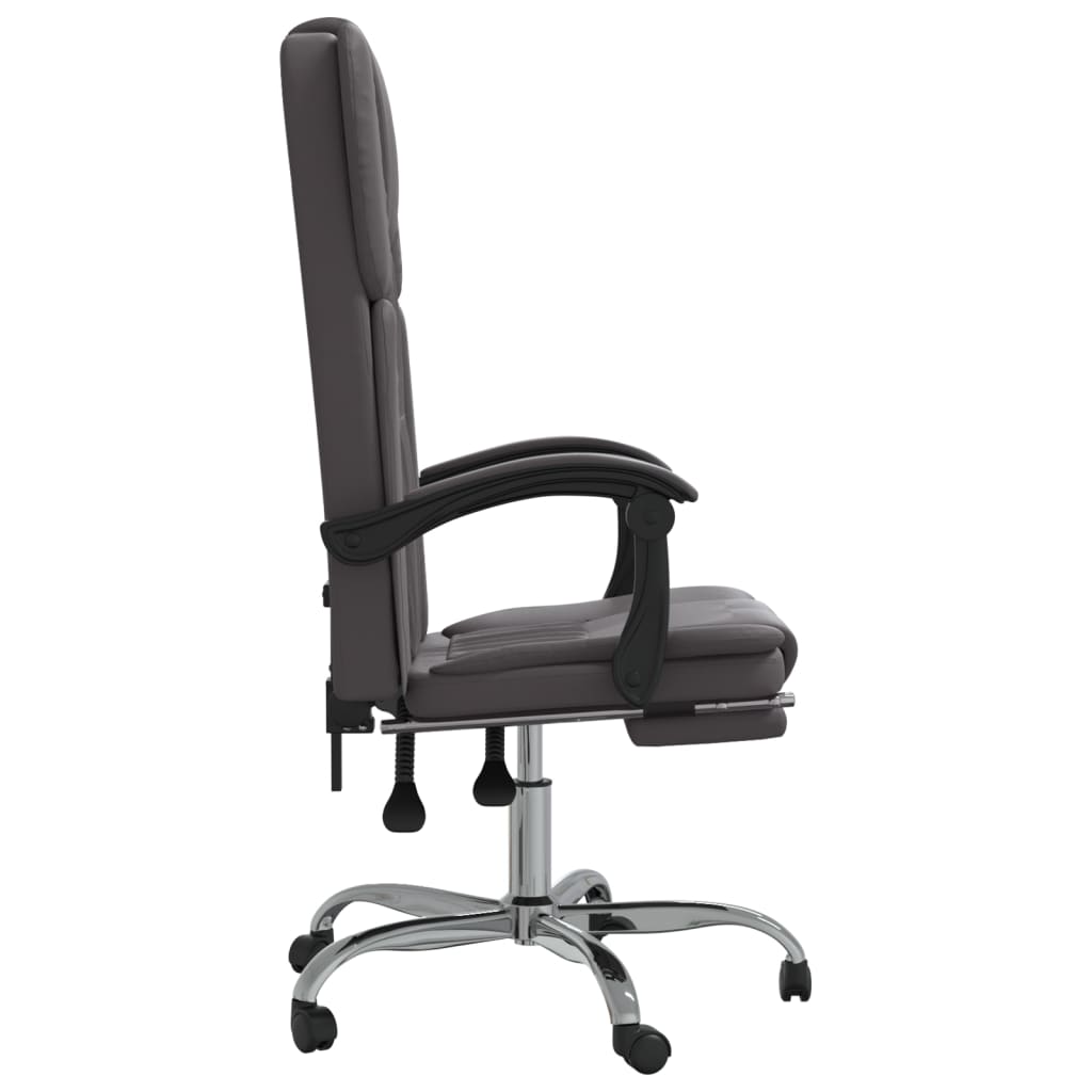 Office chair with reclining function gray faux leather