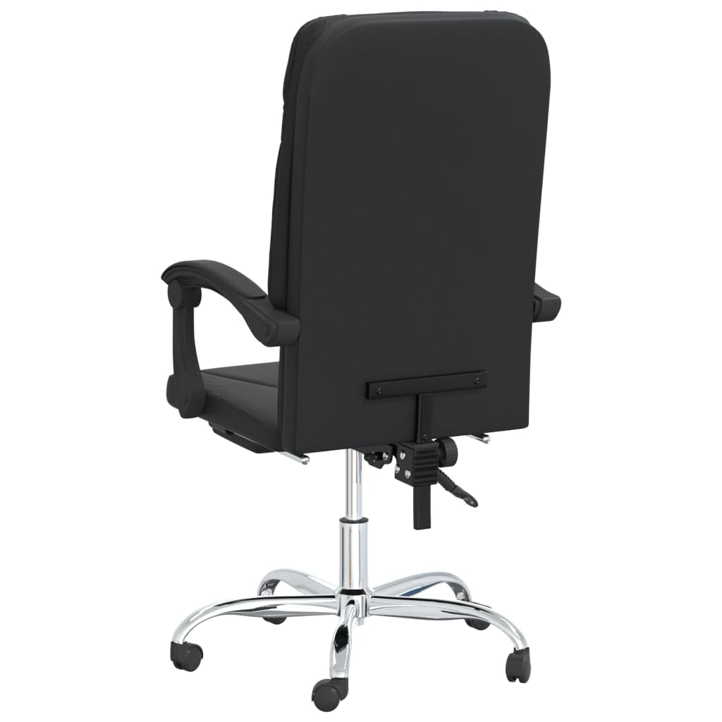 Office chair with reclining function black faux leather
