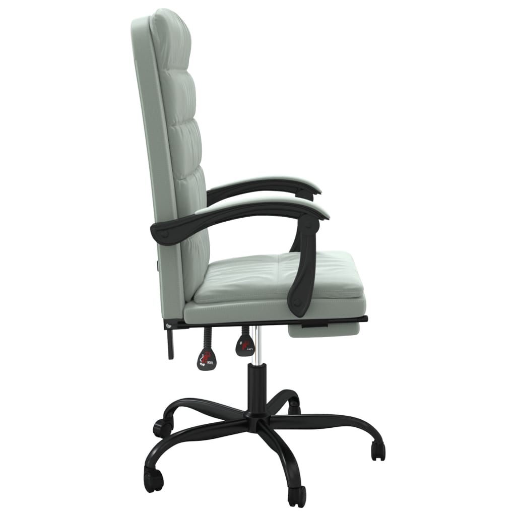 Office chair with reclining function, light gray velvet