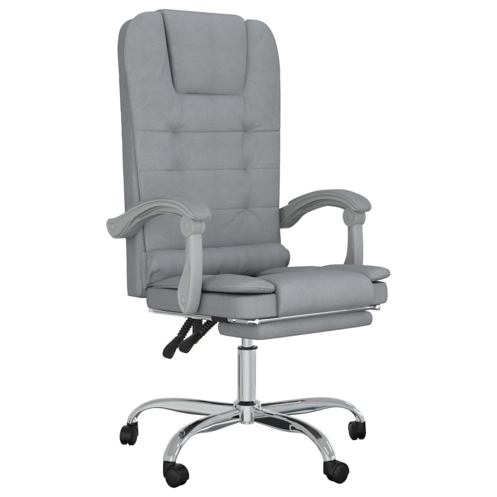 Office chair with massage function light gray fabric