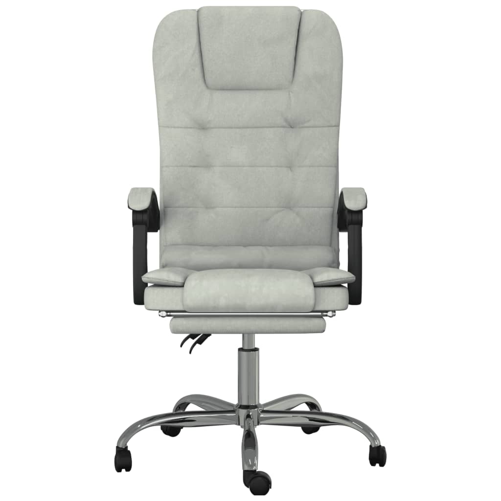 Office chair with massage function light gray velvet