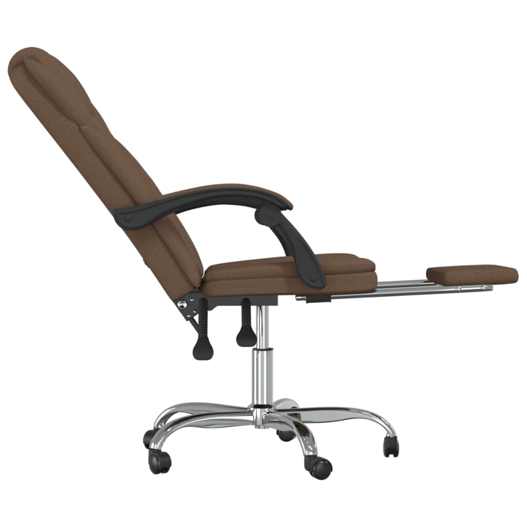 Office chair with reclining function brown fabric