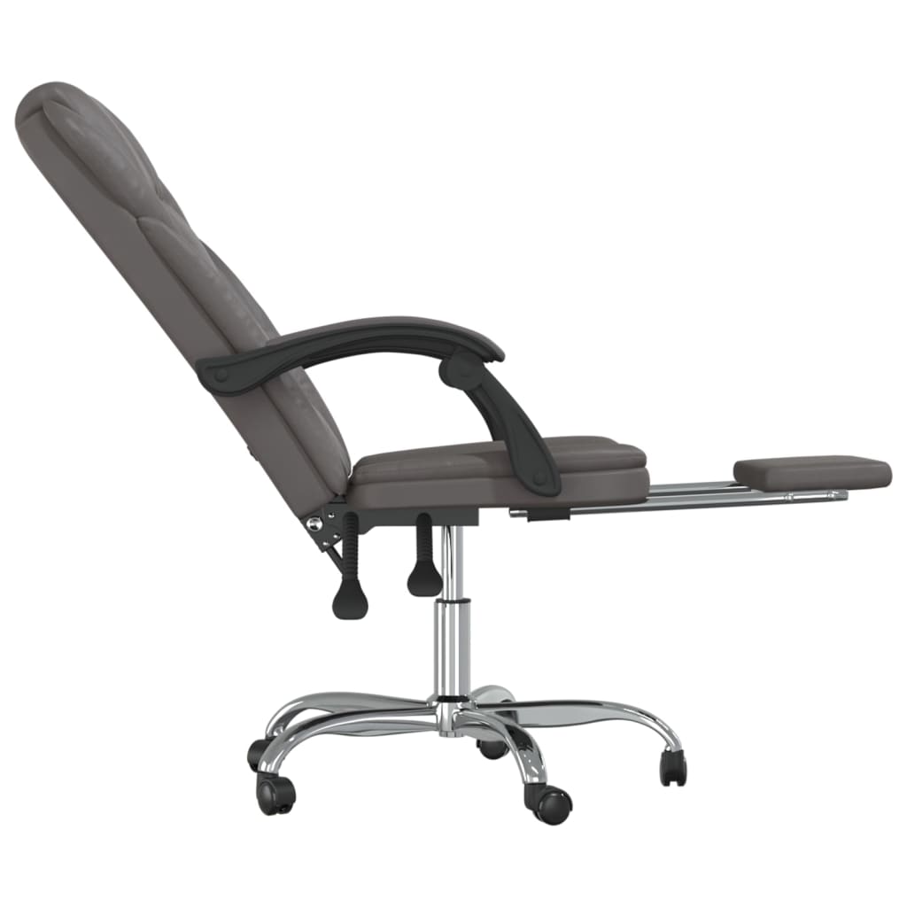 Office chair with reclining function gray faux leather