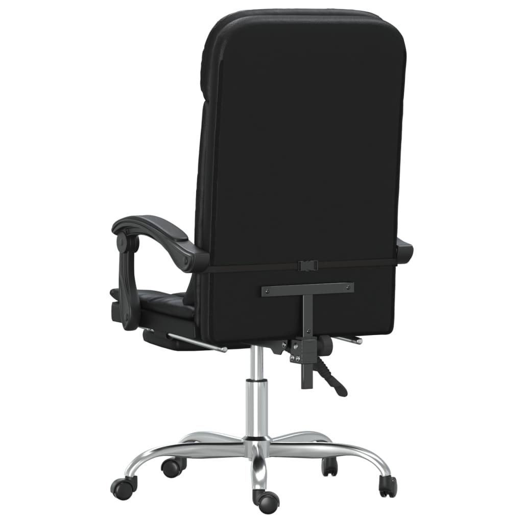 Office chair with massage function black faux leather