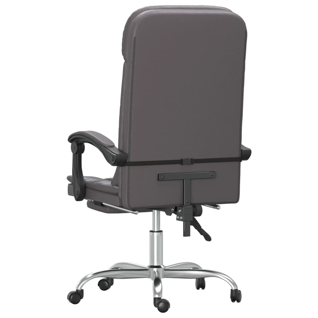 Office chair with massage function gray faux leather