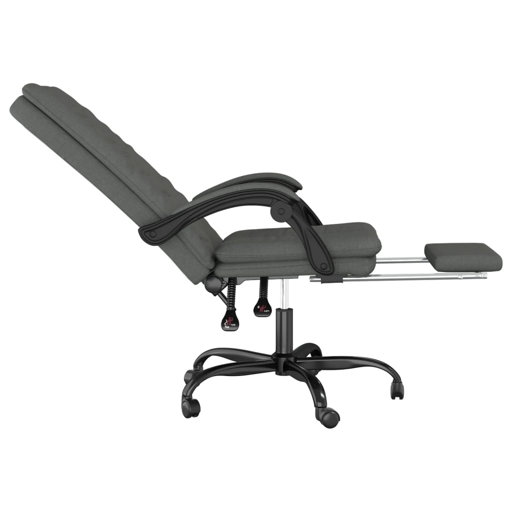 Office chair with reclining function dark gray fabric