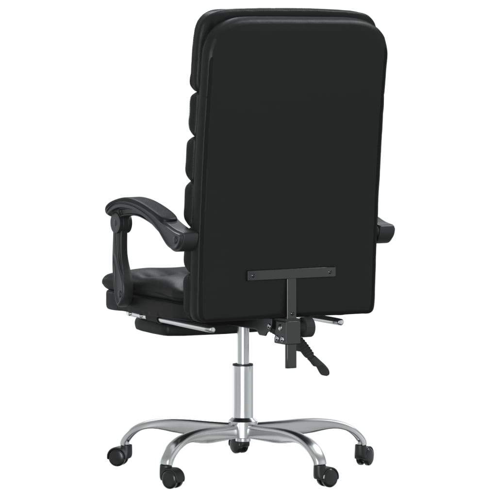 Office chair with massage function black faux leather