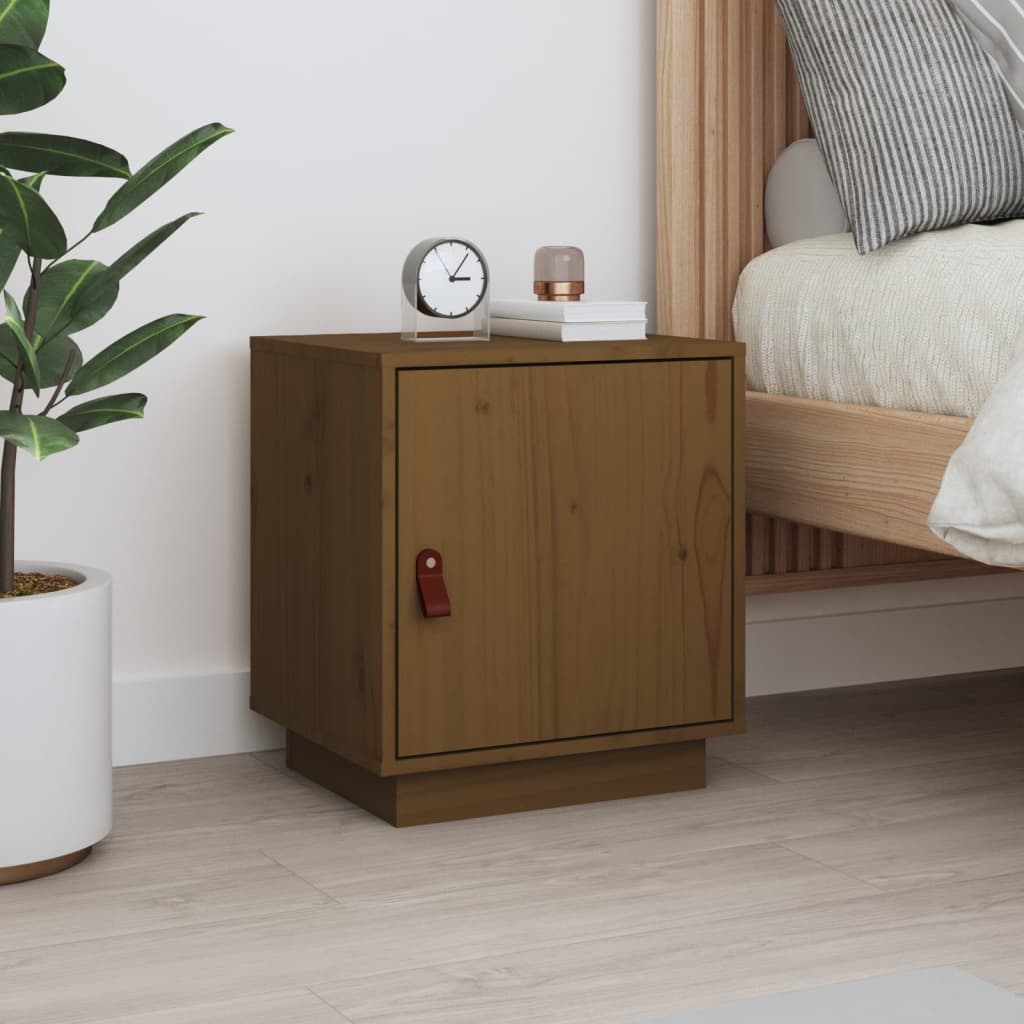 Bedside table honey brown 40x34x45 cm solid pine wood